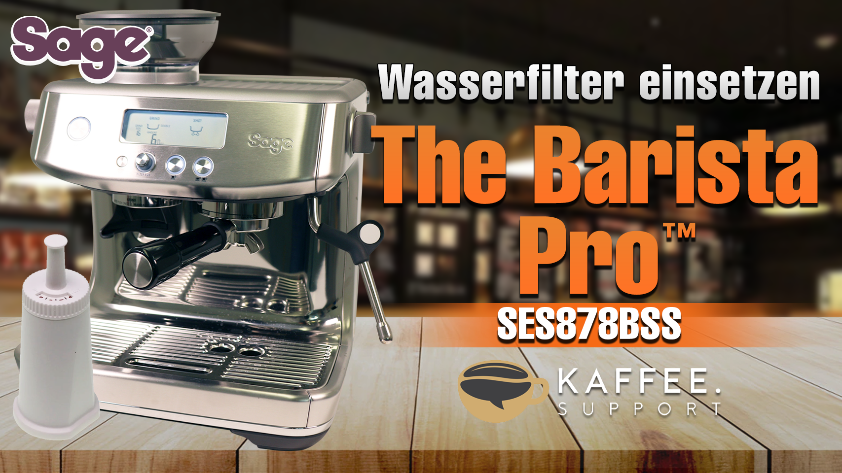 Sage The Barista Pro™ SES878BSS Wasserfilter einsetzen